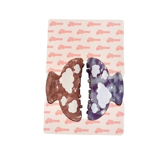 Mane Other - NWT Mane Cloudy Claw Clips Hair Pink Purple 2 piece set